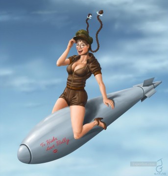Pin up Painting - pin up girl nude 061